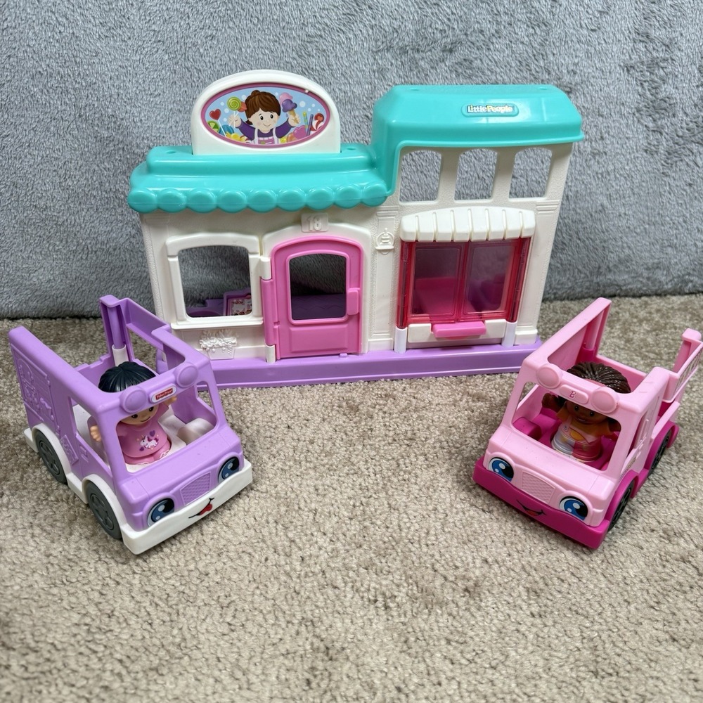 Fisher Price Little People Time For A Treat Ice Cream Shop Truck Vehicle Figures